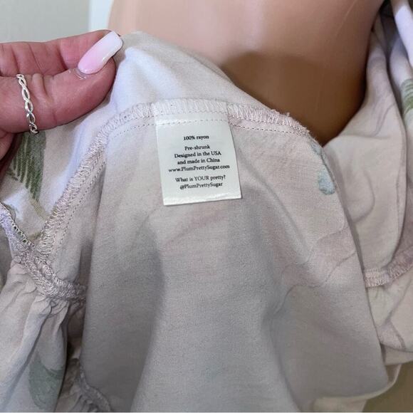 Plum Pretty Sugar ruffled hem and sleeve's floral print robe SZ XS/S above knee - Picture 8 of 10